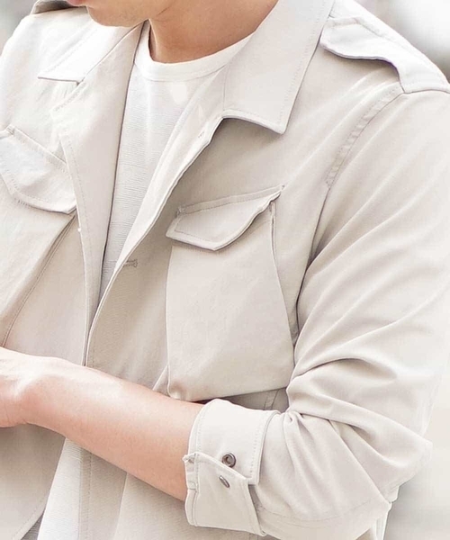 MK MICHEL KLEIN HOMME （エムケーミッシェルクランオム）の「ブルゾン（スパンポリストレッチ）（ブルゾン・メンズ・ネイビー/カーキ/アイボリー・46/48/51）」の7枚目の写真