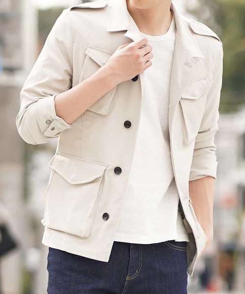 MK MICHEL KLEIN HOMME （エムケーミッシェルクランオム）の「ブルゾン（スパンポリストレッチ）（ブルゾン・メンズ・ネイビー/カーキ/アイボリー・46/48/51）」の2枚目の写真