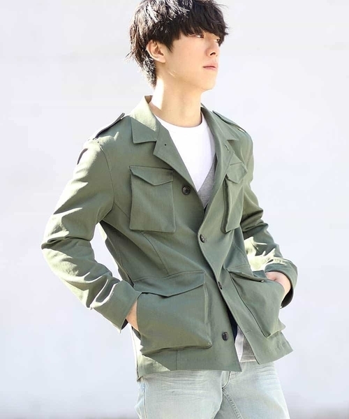 MK MICHEL KLEIN HOMME （エムケーミッシェルクランオム）の「ブルゾン（スパンポリストレッチ）（ブルゾン・メンズ・ネイビー/カーキ/アイボリー・46/48/51）」の4枚目の写真