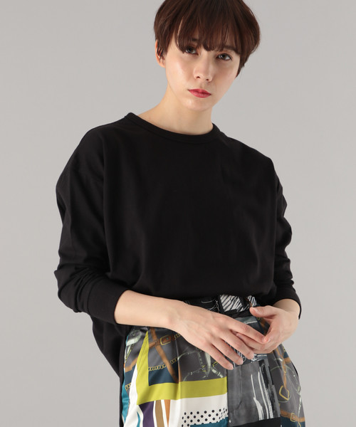 PAGEBOY（ページボーイ）の「クラシックロンTシャツ（Tシャツ/カットソー・レディース・オフホワイト/ブラック×ホワイト/ブラック/ブラウン系その他/サックスブルー・FREE）」の3枚目の写真