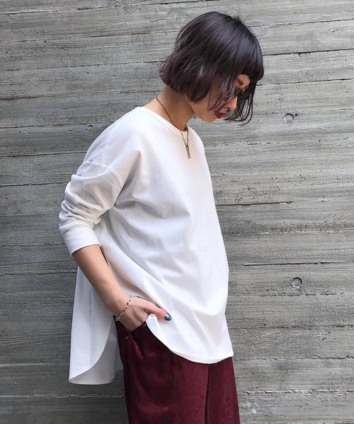 PAGEBOY（ページボーイ）の「クラシックロンTシャツ（Tシャツ/カットソー・レディース・オフホワイト/ブラック×ホワイト/ブラック/ブラウン系その他/サックスブルー・FREE）」の13枚目の写真