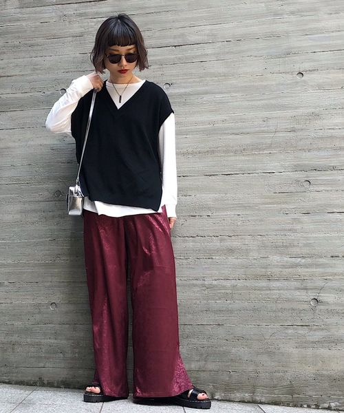 PAGEBOY（ページボーイ）の「クラシックロンTシャツ（Tシャツ/カットソー・レディース・オフホワイト/ブラック×ホワイト/ブラック/ブラウン系その他/サックスブルー・FREE）」の21枚目の写真