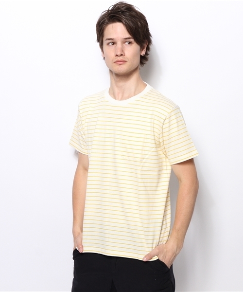 WEGO(ウィゴー)の「WEGO/ペンシルボーダーTシャツ(Tシャツ/カットソー・メンズ・ホワイト/ブルー/イエロー/ターコイズブルー・MEDIUM/LARGE)」の15枚目の写真