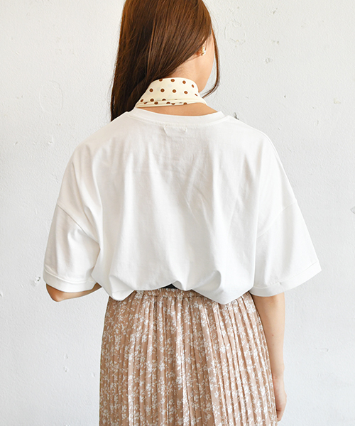 PairPair(ペアペア)の「ドットスカーフ付ラテカラーTシャツ(Tシャツ/カットソー・レディース・ベージュ/オフホワイト/モカ・FREE)」の19枚目の写真