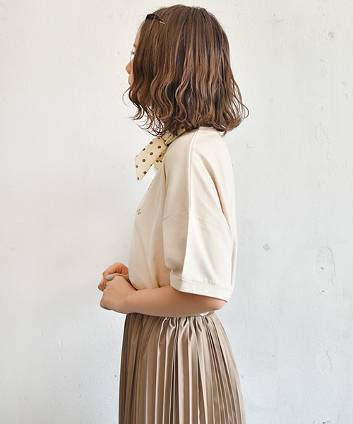 PairPair(ペアペア)の「ドットスカーフ付ラテカラーTシャツ(Tシャツ/カットソー・レディース・ベージュ/オフホワイト/モカ・FREE)」の11枚目の写真
