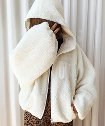 apres jour | もこもこフードボアブルゾン【ZOZOTOWN限定アイテム】19AW★(ブルゾン)