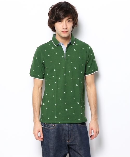 OUTLET（アウトレット）の「【Ciaopanic】柄衿総柄ポロシャツ（ポロシャツ・メンズ・ブラック/グリーン/インディゴブルー/ネイビー・MEDIUM/LARGE）」の6枚目の写真