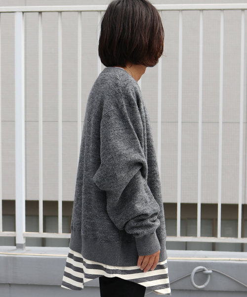 AlexanderLeeChang(アレキサンダーリーチャン)の「AlexanderLeeChang/アレキサンダーリーチャン LAYERD KNIT クルーネックニット(ニット/セーター・メンズ・オリーブ/チャコール・2/3)」の6枚目の写真