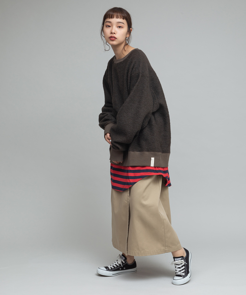 AlexanderLeeChang(アレキサンダーリーチャン)の「AlexanderLeeChang/アレキサンダーリーチャン LAYERD KNIT クルーネックニット(ニット/セーター・メンズ・オリーブ/チャコール・2/3)」の8枚目の写真