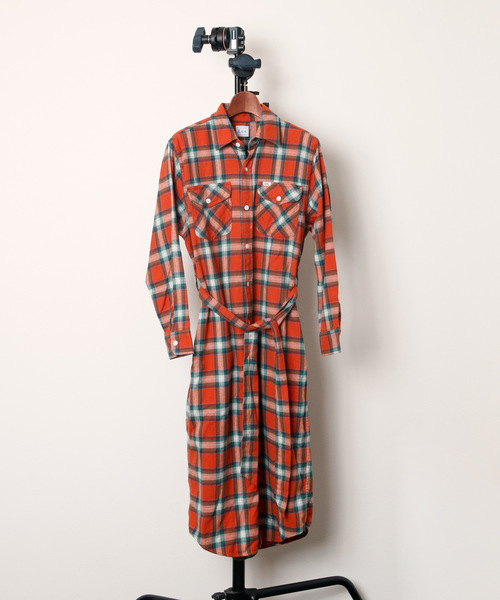 セール Lee リー Work Dress チェックロングネルシャツワンピース Lt1034 シャツワンピース And A アンドエー のファッション通販 Zozotown