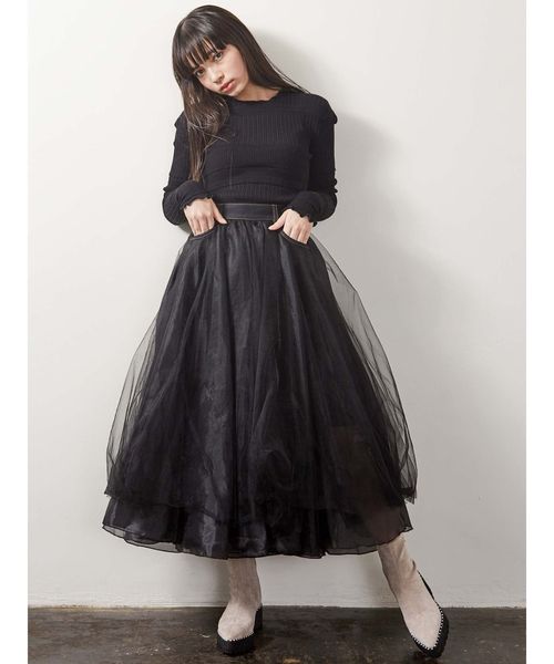 merry jenny（メリージェニー）の「ドッキングチュールスカート（スカート・レディース・アイボリー/インディゴブルー・FREE）」の20枚目の写真