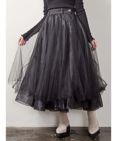 merry jenny（メリージェニー）の「ドッキングチュールスカート（スカート・レディース・アイボリー/インディゴブルー・FREE）」の10枚目の写真