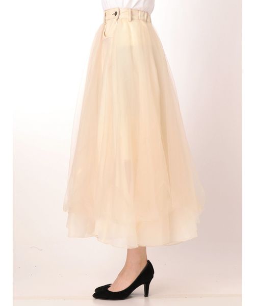 merry jenny（メリージェニー）の「ドッキングチュールスカート（スカート・レディース・アイボリー/インディゴブルー・FREE）」の6枚目の写真