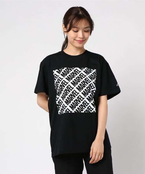 MARVEL(マーベル)の「Disney Lifestyle Collection (MARVEL) 【MARVEL× KANGOL】 パターンTシャツ(Tシャツ/カットソー・レディース・ホワイト/ブラック・MEDIUM/LARGE)」の2枚目の写真