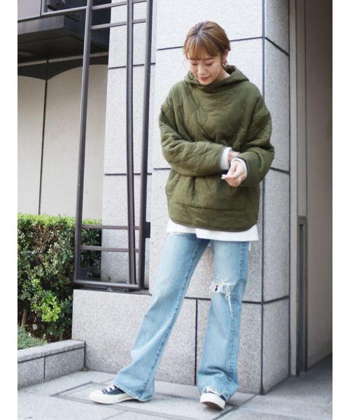 Ungrid（アングリッド）の「キルティングルーズパーカー（パーカー・レディース・オフホワイト/カーキ・FREE）」の16枚目の写真