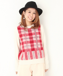 Ray BEAMS | BOUSSOLE×Ray BEAMS / 別注 チェックニット プルオーバー(ニット/セーター)