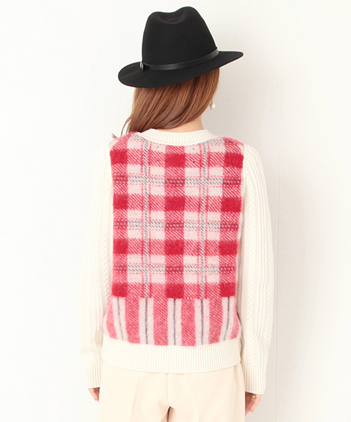 Ray BEAMS（レイビームス）の「BOUSSOLE×Ray BEAMS / 別注 チェックニット プルオーバー（ニット/セーター・レディース・その他1/その他2・ONE SIZE）」の6枚目の写真