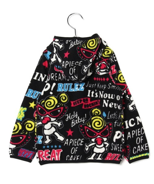 HYSTERIC MINI（ヒステリックミニ）の「SWEET DREAM BABY!総柄　フリースパーカー（ブルゾン・キッズ・ブラック系その他/グレー系その他・110/100/120）」の3枚目の写真