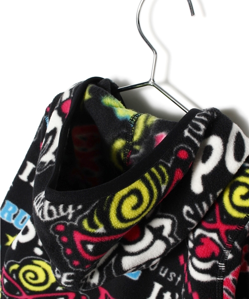 HYSTERIC MINI（ヒステリックミニ）の「SWEET DREAM BABY!総柄　フリースパーカー（ブルゾン・キッズ・ブラック系その他/グレー系その他・110/100/120）」の6枚目の写真