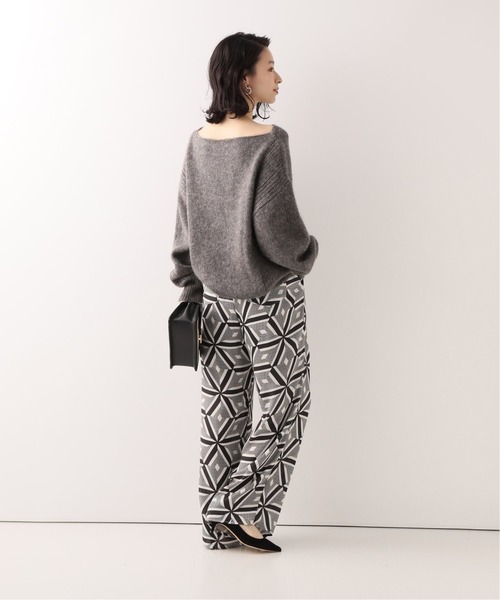 SLOBE IENA（スローブイエナ）の「SLOBE IENA Fi.mアルパカ混サイドリブニット（ニット/セーター・レディース・チャコールグレー/ベージュ・FREE）」の4枚目の写真