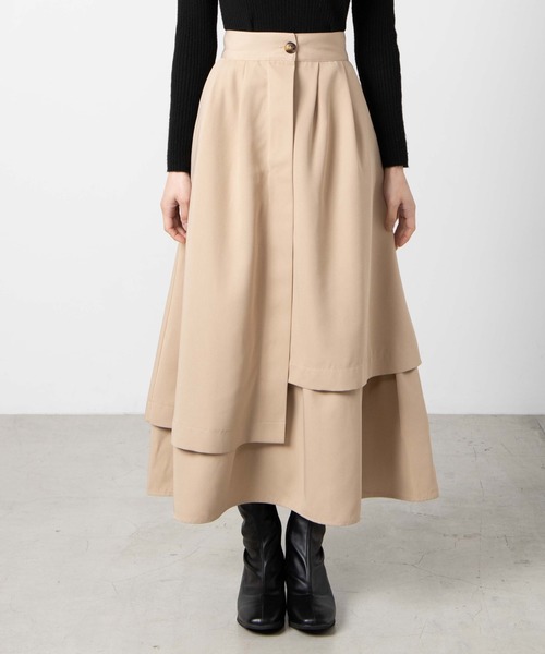 WEGO（ウィゴー）の「WEGO/【セットアップ対応商品】ランダムフレアスカート（スカート・レディース・ライトベージュ/ブラック・FREE）」の9枚目の写真