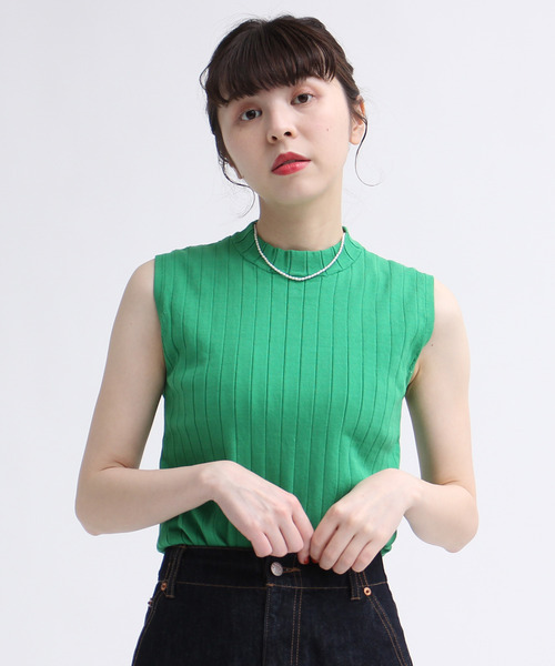 C Child Nワイドリブハイネックノースリpo Tシャツ カットソー トップス Child Woman チャイルドウーマン のファッション