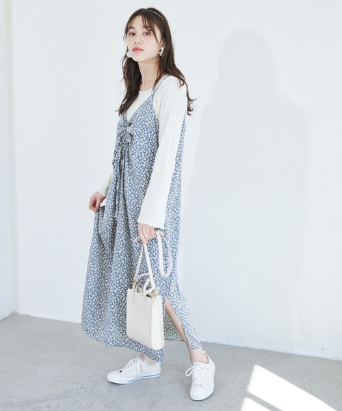 Heather（ヘザー）の「ハナガラキャミワンピース　883682（ワンピース・レディース・ブラック系その他/ブルー系その他/ブラック系その他2/ブルー系その他2・FREE）」の4枚目の写真