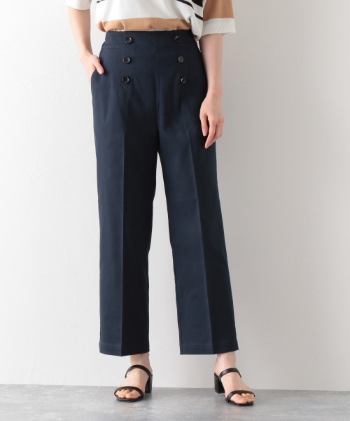 GLOBAL WORK(グローバルワーク)の「ケア楽リネン混ボタンワイドパンツ/874343(その他パンツ・レディース・ライトベージュ/カーキ/ネイビー・MEDIUM/LARGE)」の3枚目の写真