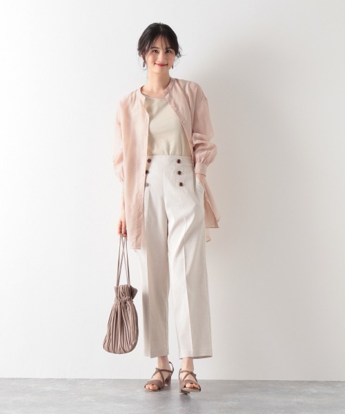 GLOBAL WORK(グローバルワーク)の「ケア楽リネン混ボタンワイドパンツ/874343(その他パンツ・レディース・ライトベージュ/カーキ/ネイビー・MEDIUM/LARGE)」の16枚目の写真
