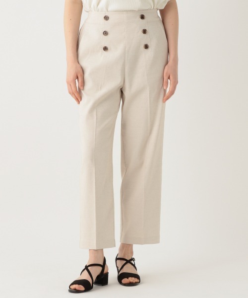 GLOBAL WORK(グローバルワーク)の「ケア楽リネン混ボタンワイドパンツ/874343(その他パンツ・レディース・ライトベージュ/カーキ/ネイビー・MEDIUM/LARGE)」の12枚目の写真