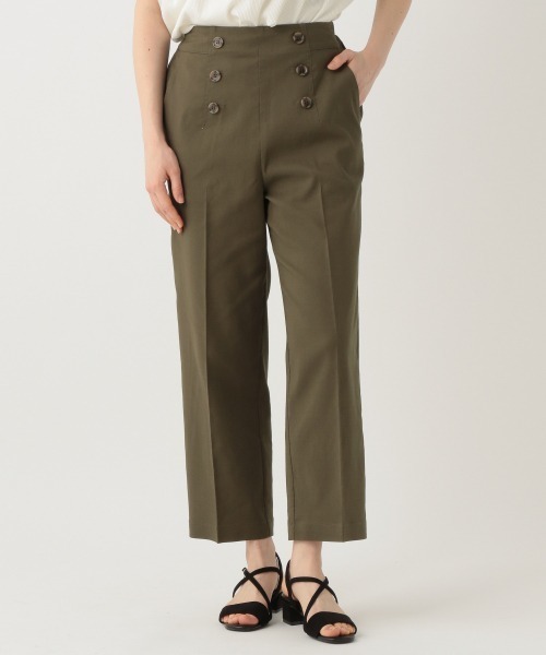 GLOBAL WORK(グローバルワーク)の「ケア楽リネン混ボタンワイドパンツ/874343(その他パンツ・レディース・ライトベージュ/カーキ/ネイビー・MEDIUM/LARGE)」の14枚目の写真