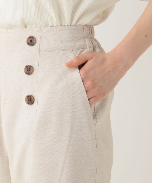GLOBAL WORK(グローバルワーク)の「ケア楽リネン混ボタンワイドパンツ/874343(その他パンツ・レディース・ライトベージュ/カーキ/ネイビー・MEDIUM/LARGE)」の9枚目の写真