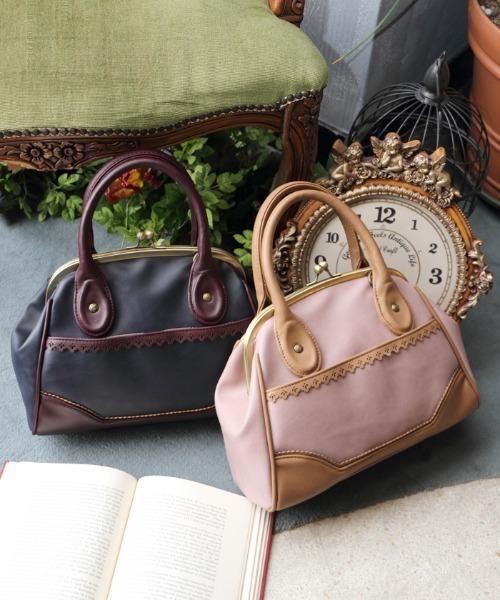 新品 アクシーズファム がま口 バッグ バッグチャーム ブラック axes femme - ☆axes femme☆刺繍がま口ベロアポシェット
