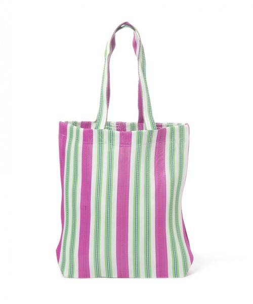 LAKOLE(ラコレ)の「ストライプマーケットバッグ / LAKOLE(トートバッグ・レディース・ピンク/オレンジ/パープル・FREE)」の1枚目の写真