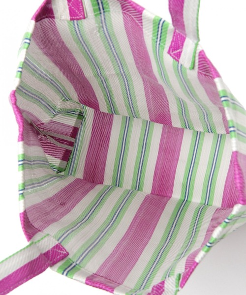 LAKOLE(ラコレ)の「ストライプマーケットバッグ / LAKOLE(トートバッグ・レディース・ピンク/オレンジ/パープル・FREE)」の7枚目の写真