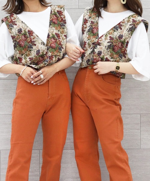 PairPair（ペアペア）の「ゴブラン柄ビスチェ（その他トップス・レディース・ブルー/ベージュ・FREE）」の2枚目の写真