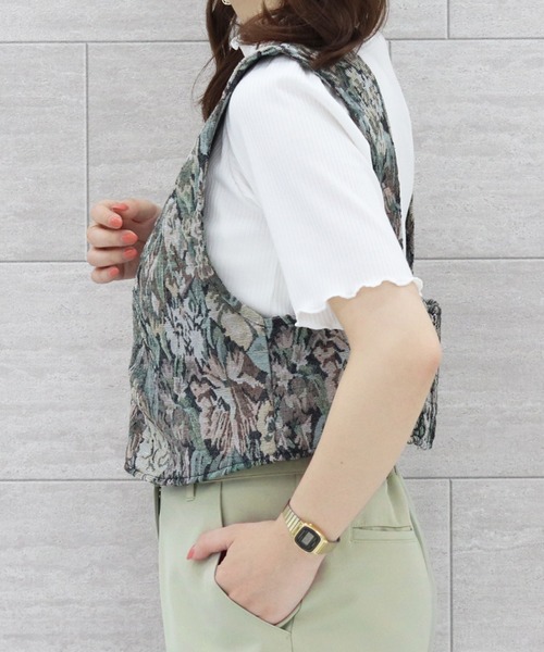 PairPair（ペアペア）の「ゴブラン柄ビスチェ（その他トップス・レディース・ブルー/ベージュ・FREE）」の7枚目の写真