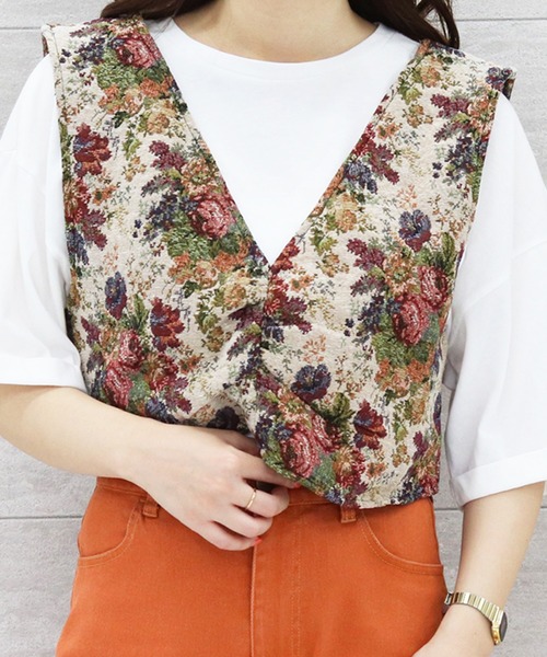 PairPair（ペアペア）の「ゴブラン柄ビスチェ（その他トップス・レディース・ブルー/ベージュ・FREE）」の14枚目の写真