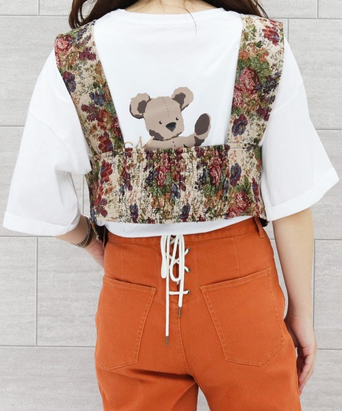 PairPair（ペアペア）の「ゴブラン柄ビスチェ（その他トップス・レディース・ブルー/ベージュ・FREE）」の6枚目の写真