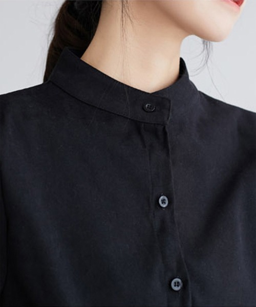 aimoha(アイモハ)の「ニュアンスカラースタンドカラーブラウス(シャツ/ブラウス・レディース・ホワイト/ブラック/ベージュ/ブルー・FREE/SMALL/LARGE/X-LARGE/MEDIUM)」の7枚目の写真