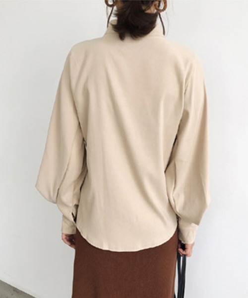 aimoha(アイモハ)の「ニュアンスカラースタンドカラーブラウス(シャツ/ブラウス・レディース・ホワイト/ブラック/ベージュ/ブルー・FREE/SMALL/LARGE/X-LARGE/MEDIUM)」の10枚目の写真