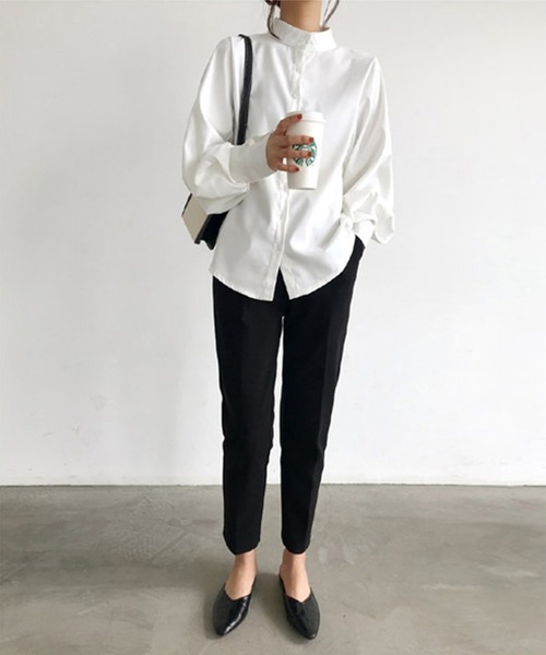 aimoha(アイモハ)の「ニュアンスカラースタンドカラーブラウス(シャツ/ブラウス・レディース・ホワイト/ブラック/ベージュ/ブルー・FREE/SMALL/LARGE/X-LARGE/MEDIUM)」の21枚目の写真