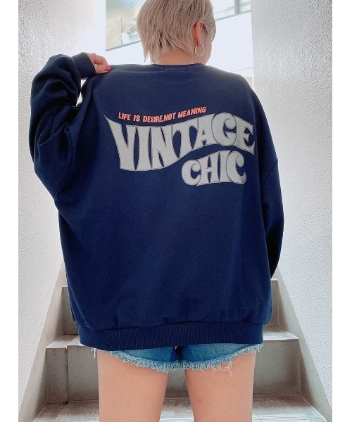 one way(ワンウェイ)の「VINTAGEロゴプルオーバー(スウェット・レディース・ホワイト/ブラック/ベージュ/オレンジ/ダークブルー・FREE)」の6枚目の写真