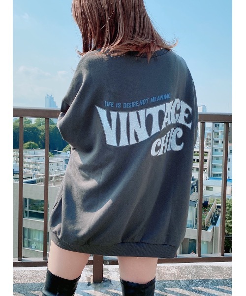 one way(ワンウェイ)の「VINTAGEロゴプルオーバー(スウェット・レディース・ホワイト/ブラック/ベージュ/オレンジ/ダークブルー・FREE)」の9枚目の写真