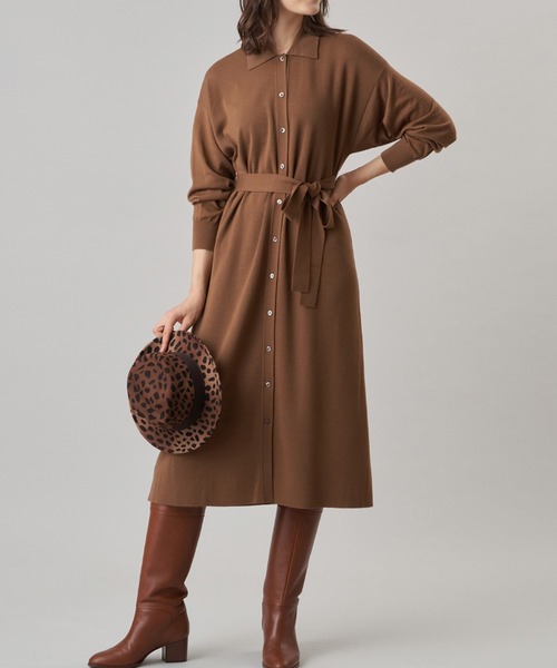 ANAYI,ウールシャツ衿2WAY ワンピース - WEAR 