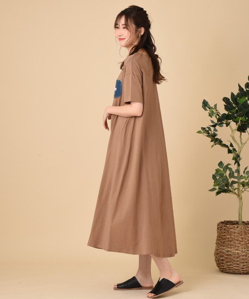 Lee(リー)の「【Lee】DENIMPOCKET FLARE DRESS(ワンピース・レディース・モカ/ブラック/ライトベージュ・FREE)」の17枚目の写真