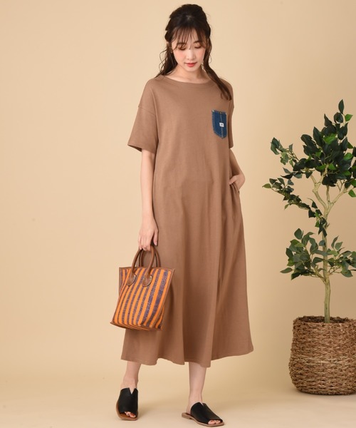 Lee(リー)の「【Lee】DENIMPOCKET FLARE DRESS(ワンピース・レディース・モカ/ブラック/ライトベージュ・FREE)」の16枚目の写真