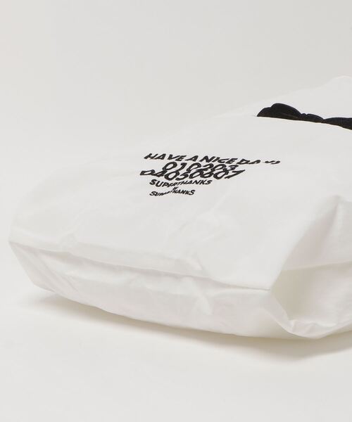 SUPERTHANKS（スーパーサンクス）の「【SUPERTHANKS】HAVE A NICE DAY! ECO BAG（エコバッグ/サブバッグ・レディース・ホワイト/ブラック・FREE）」の10枚目の写真
