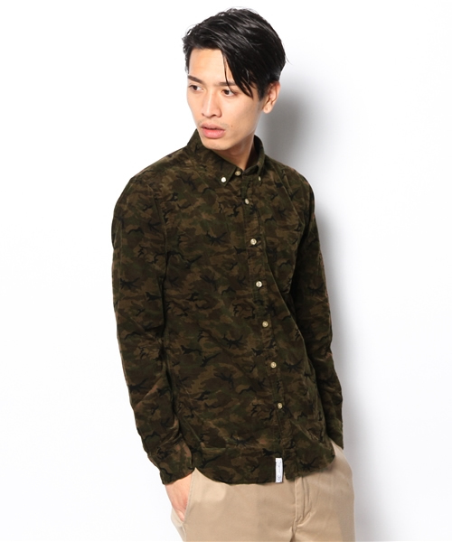 CIAOPANIC TYPY（チャオパニックティピー）の「コーデュロイカモ柄シャツ（シャツ/ブラウス・メンズ・オリーブ/ネイビー・LARGE/MEDIUM）」の9枚目の写真