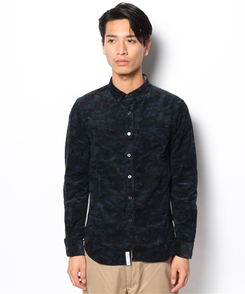 CIAOPANIC TYPY（チャオパニックティピー）の「コーデュロイカモ柄シャツ（シャツ/ブラウス・メンズ・オリーブ/ネイビー・LARGE/MEDIUM）」の3枚目の写真